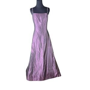 Jessica McClintock Y2K Gunne Sax Prom Iridescent Glittery Purple Taffeta Sz 13